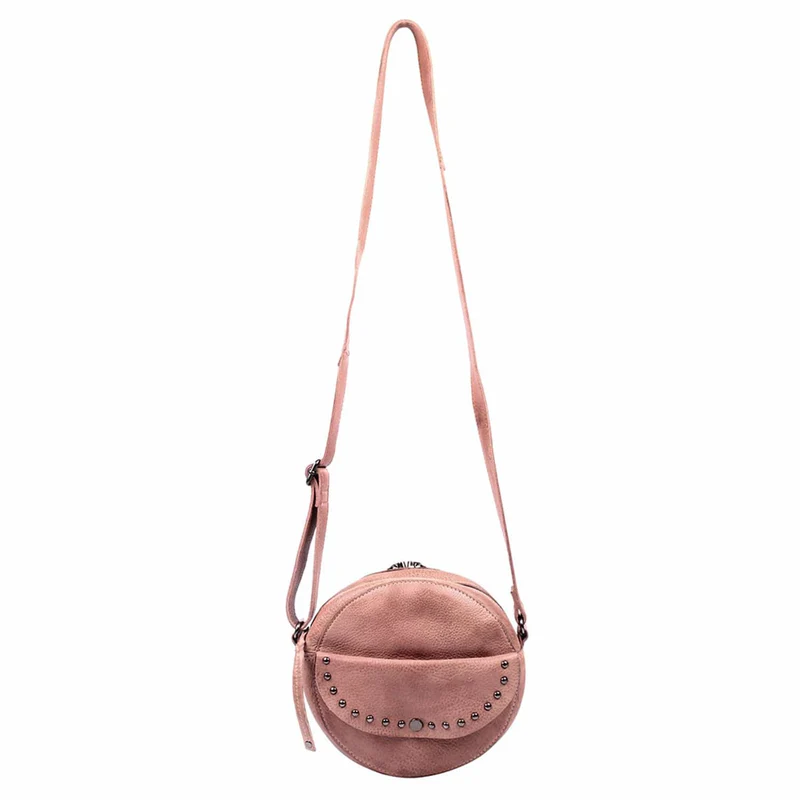 Lady Conceal Mia crossbody purse in Blush with adjustable strap, front view