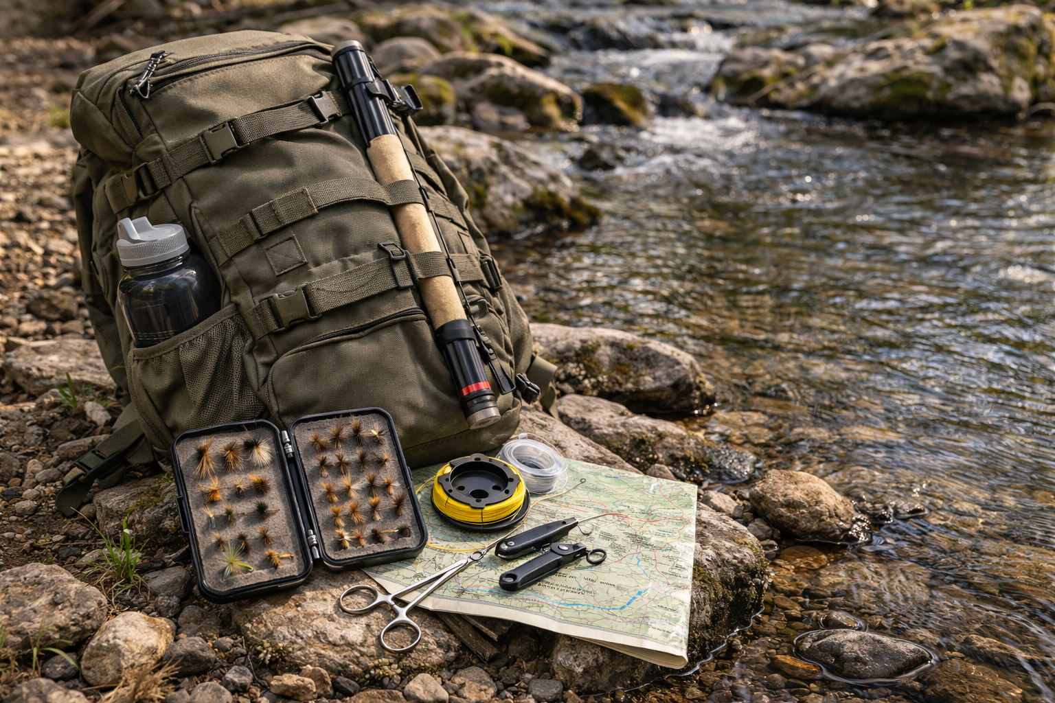 DRAGONtail Tenkara beginner guide packable fishing setup for hiking and camping