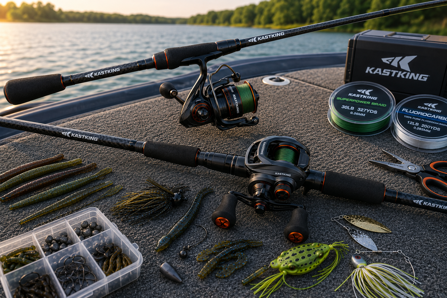 KastKing baitcaster vs spinning reel two reel bass fishing system
