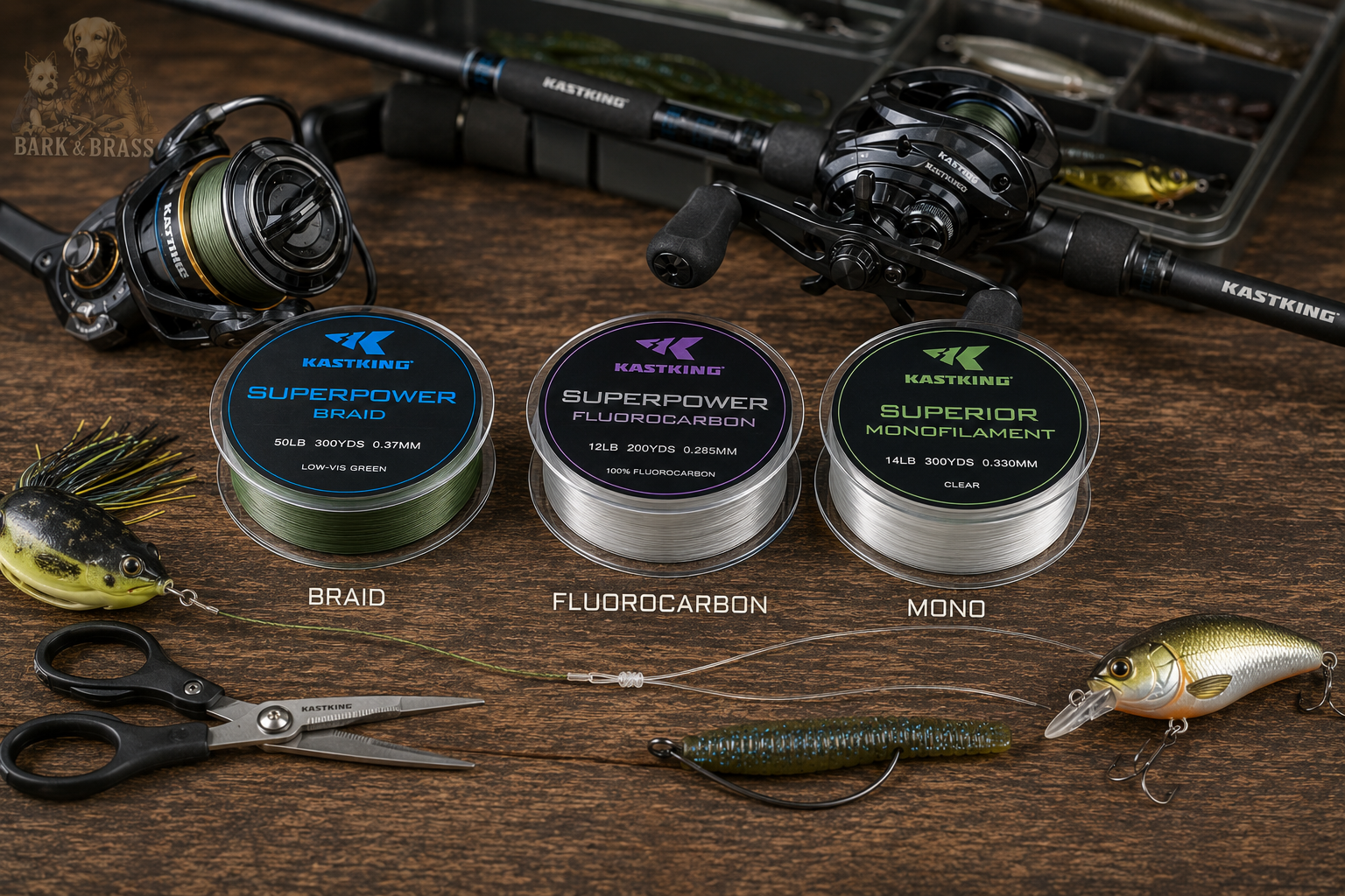 best KastKing rod and reel combos paired with braid fluorocarbon and mono line